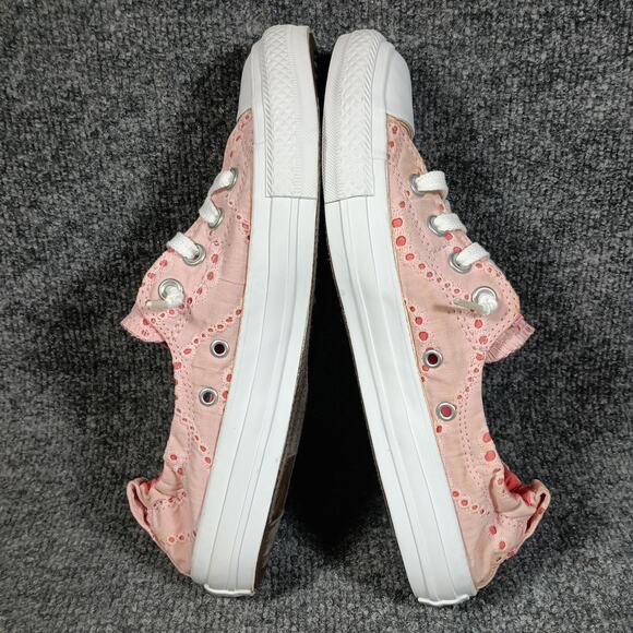 Converse Chuck Taylor All Star Shoreline Shoes Womens Size 9 Pink Eyelet Slip On - Picture 4 of 7